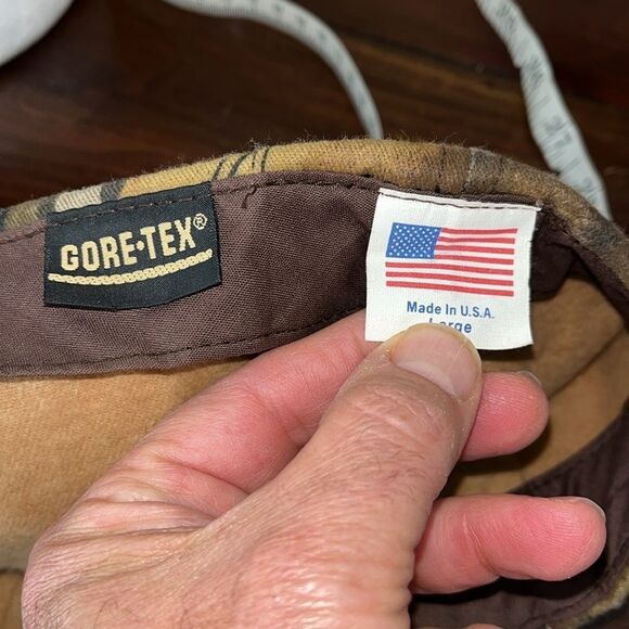 Vintage Gore-Tex Camouflage Camo Hunting Lined Cap Hat Made USA Goretex retro - Picture 2 of 4